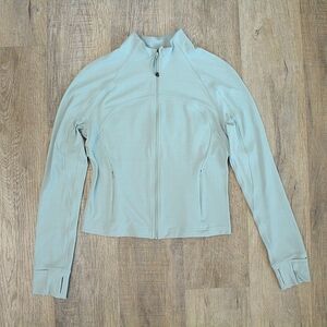 Lululemon Define Cropped Jacket Nulu Silver Blue Size 10